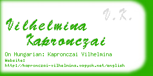 vilhelmina kapronczai business card